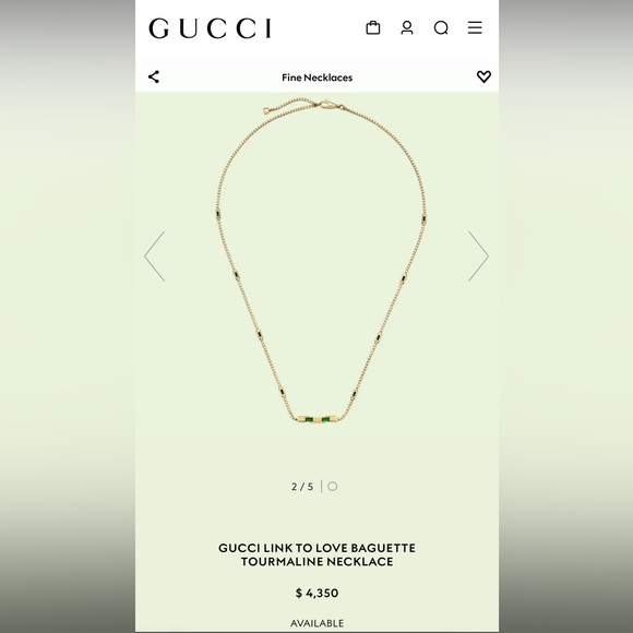 GUCCI 18k Yellow Gold Tourmaline Necklace - Picture 4 of 7